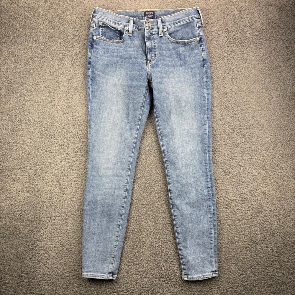 J Crew 8 Inch Mid Rise Skinny Jeans Women Size 29‎ Blue Cotton Blend